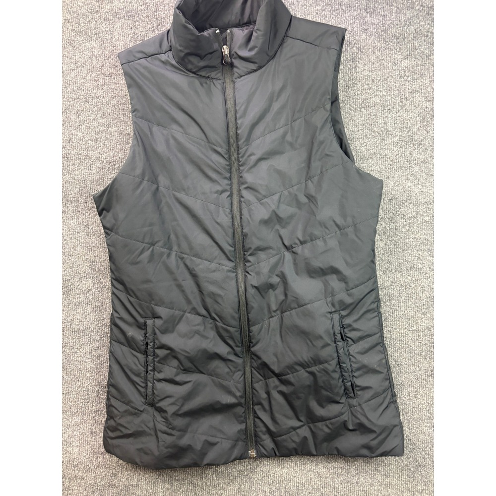 Cabela's Puffer Vest Womens Medium Black Thinsulate Platinum Quilted Full Zip